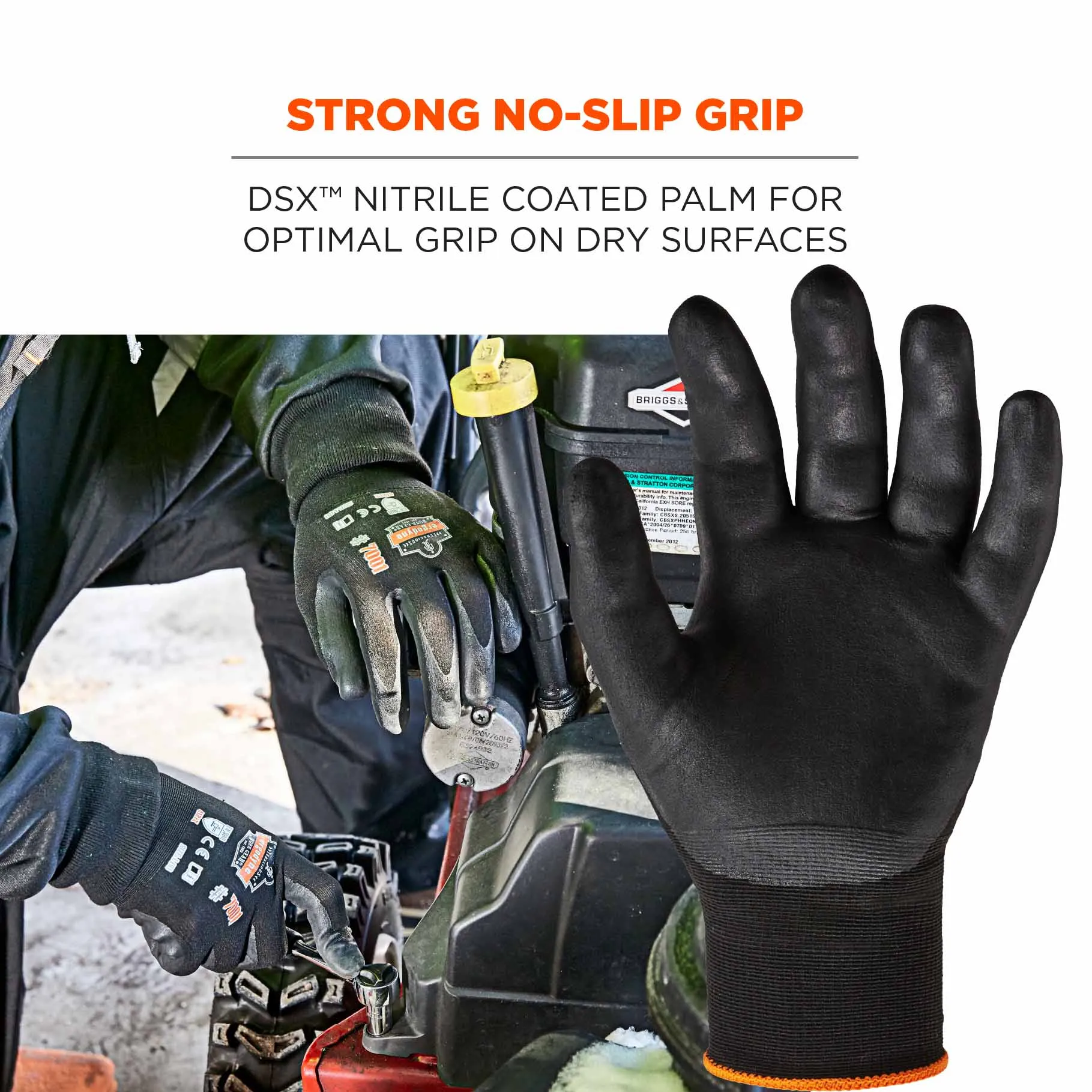 Ergodyne 17953 7001 M Black Nitrile-Coated Gloves - DSX