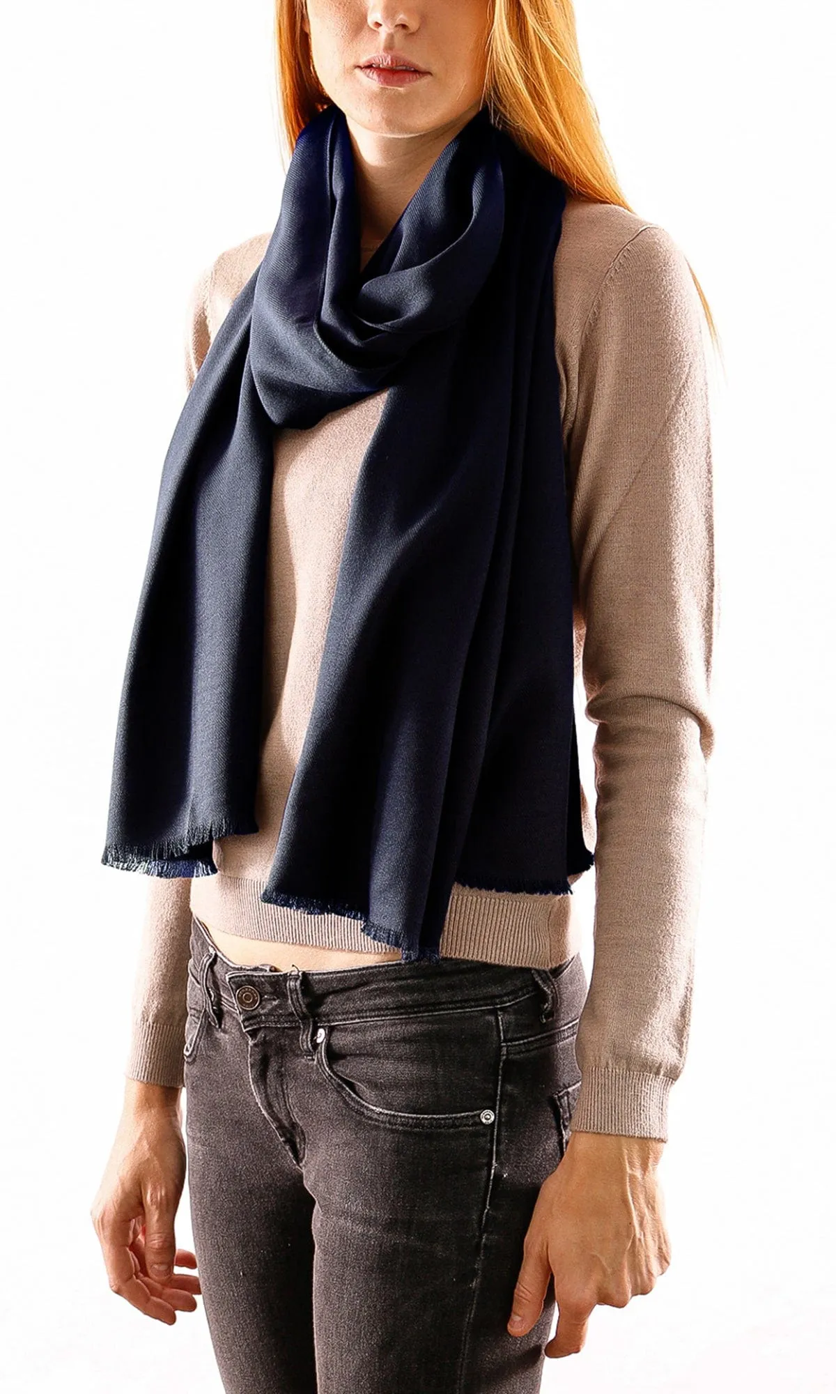 Gianfranco Ferre Navy Blue Pashmina Scarf