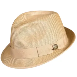 Goorin Bros Baseline Stingy Brim Fedora Hat Trilby Summer Straw - Tan
