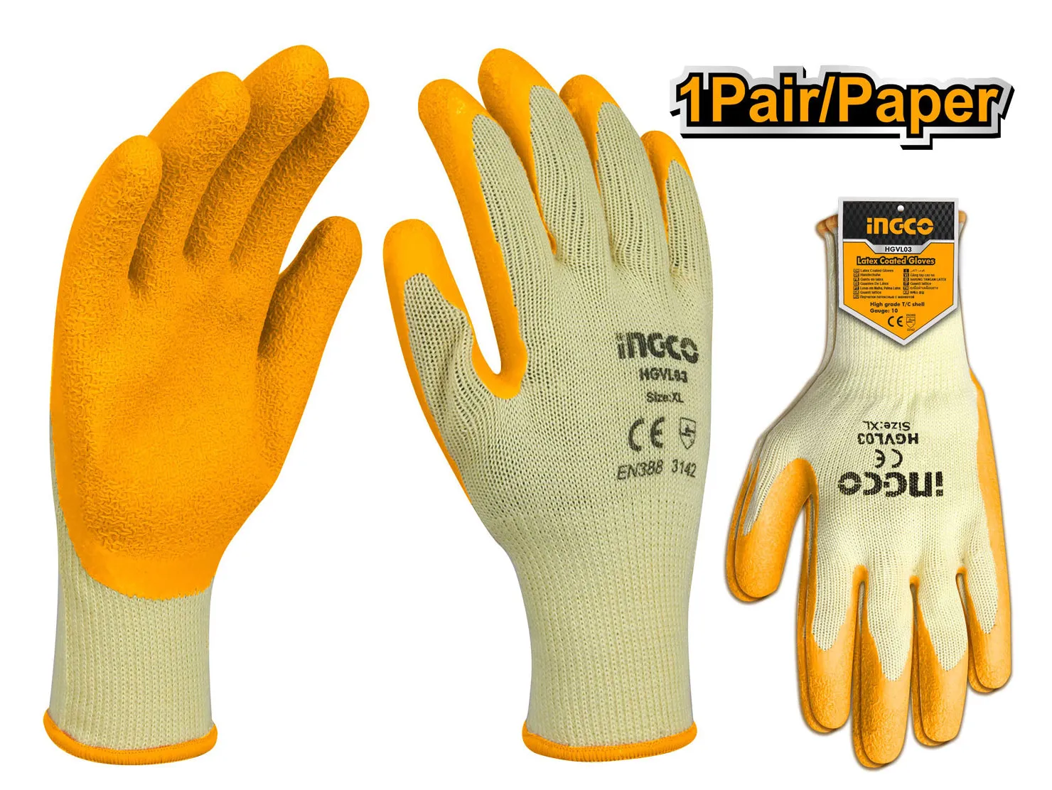 Ingco HGVL03 Latex Gloves XL