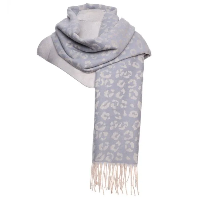 Zelly Blue Animal Print  Pashmina Scarf